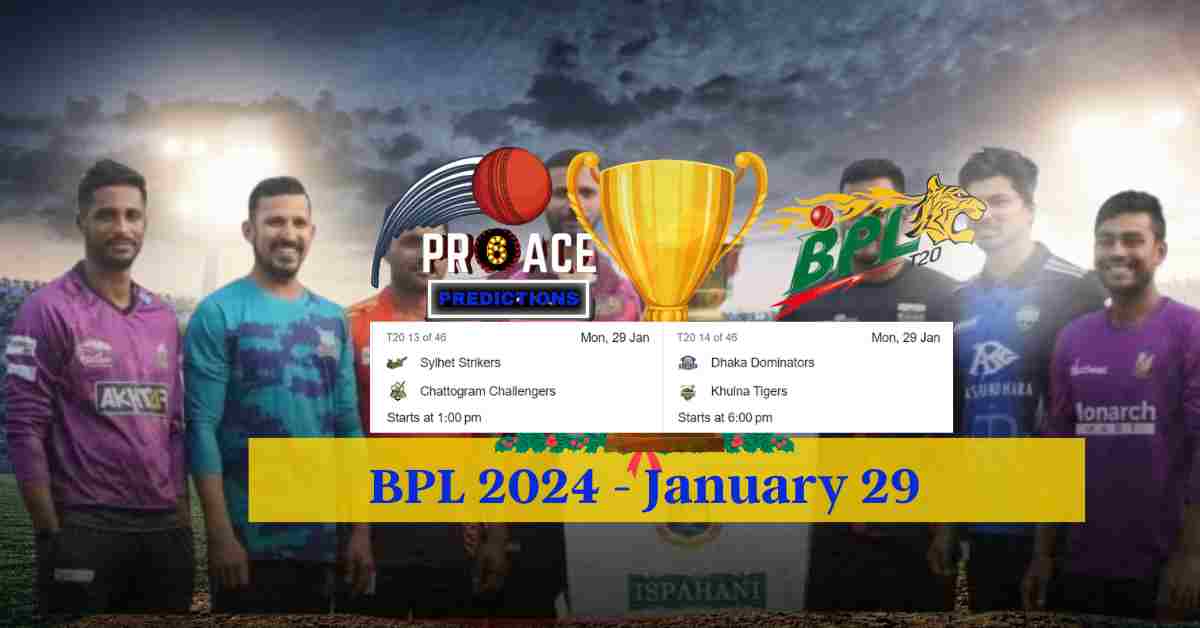 Sunday Match ProAce Predictions- Today Cricket Match - Jan 29