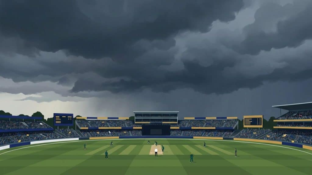 India vs Afghanistan: Asian Games Quarter Final Preview for September 28 3 India vs Afghanistan โ A cricket pitch under a rainy sky at the Asian Games