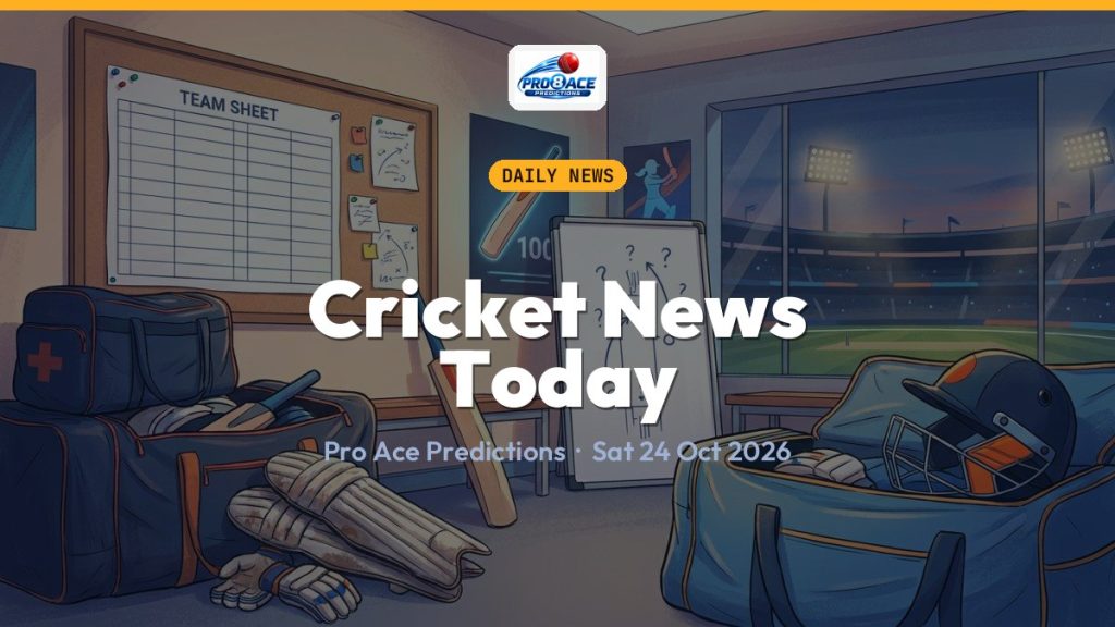 Cricket news today, 24 October 2026