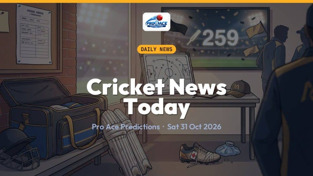 Cricket news today, 31 October 2026